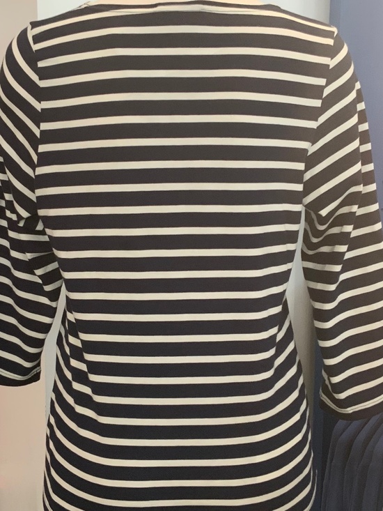 Galathee 3/4 sleeve cotton t-shirts navy/white stripe Saint James - Picture 2 of 4